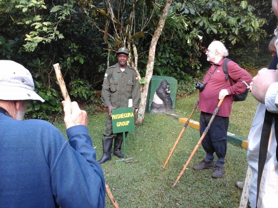Visitors are briefed about the gorilla tracking rules and regulations